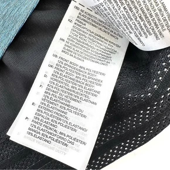 Adidas Women’s Sz L Heathered Blue Activewear Stretchy Cropped Top Mesh Back Tee - Picture 9 of 12